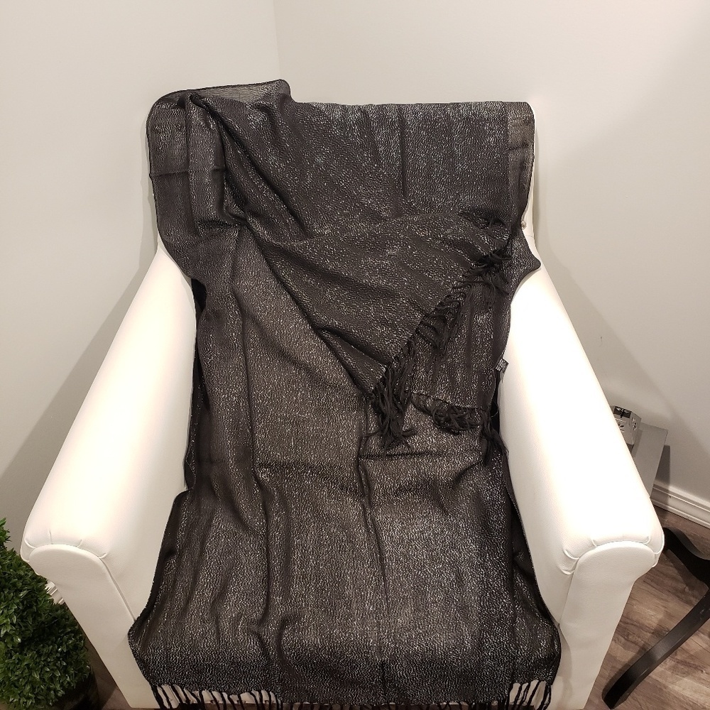 Large head scarf wrap fringe sparkle winter coveri - Picture 5 of 5